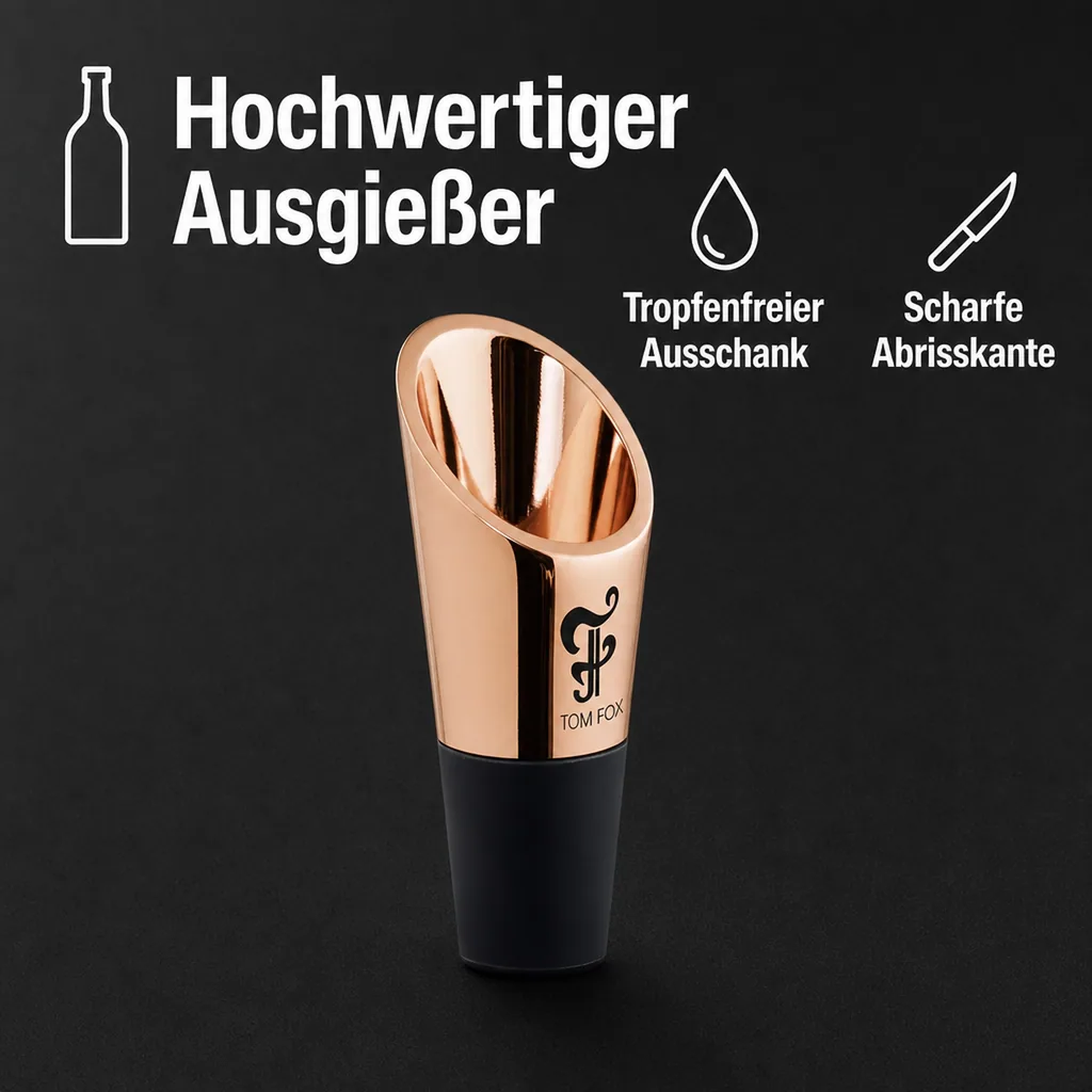 Tülle mit Stopfen - le Noble Spout CU, hochwertiger Ausgießer Kupfer-Optik