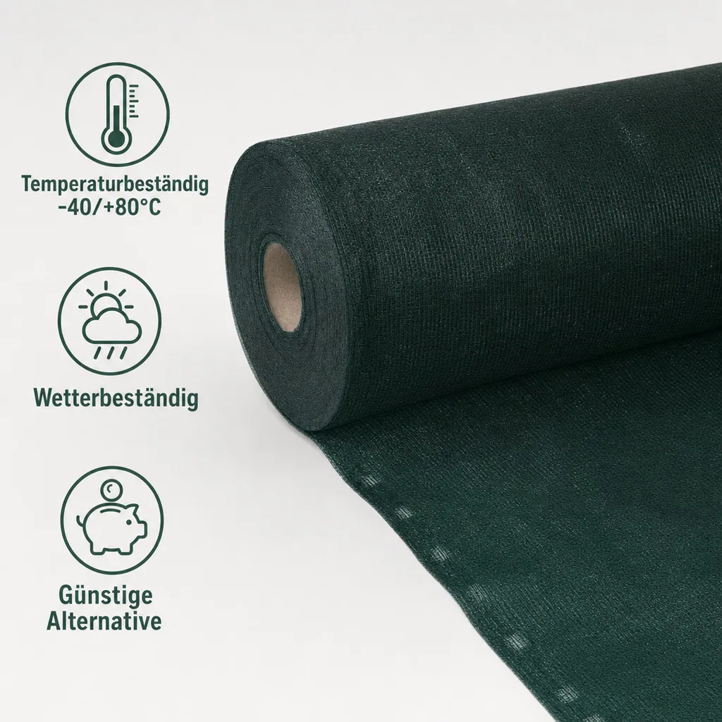 Sichtschutznetz, Windschutznetz 2m x 50m, HDPE, UV-Stabil, Gartenzaun