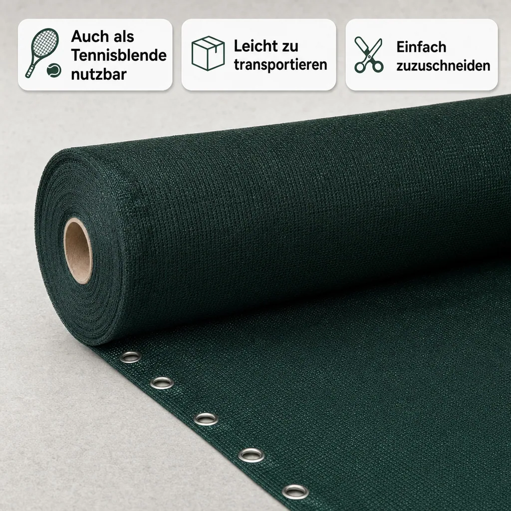 Sichtschutznetz, Windschutznetz, Zaunblende, grün, HDPE Gewebe