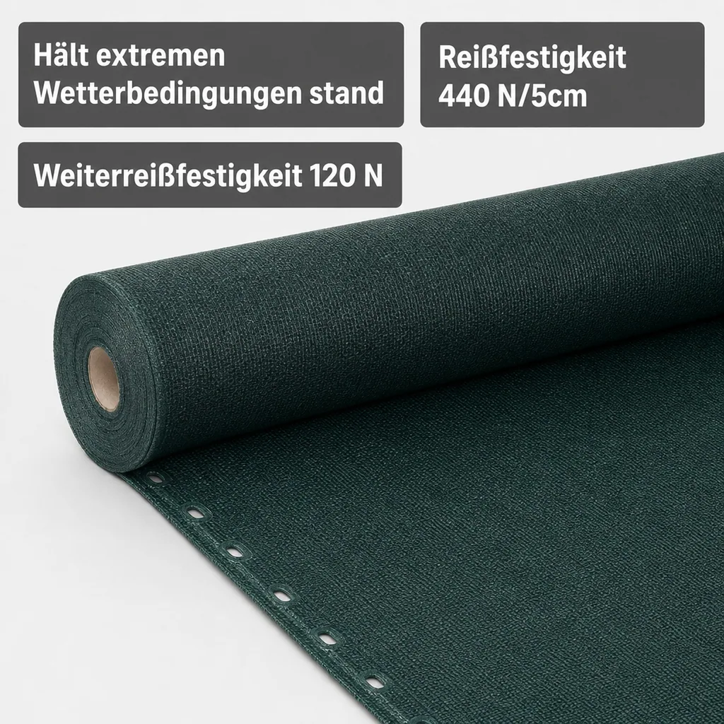 Sichtschutznetz 2 m x 14 m, Windschutznetz, Zaunblende, -Shop, HDPE Gewebe, grün
