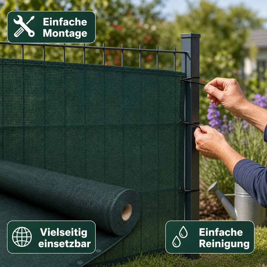 Sichtschutznetz, Windschutz, 2x22m, Grün