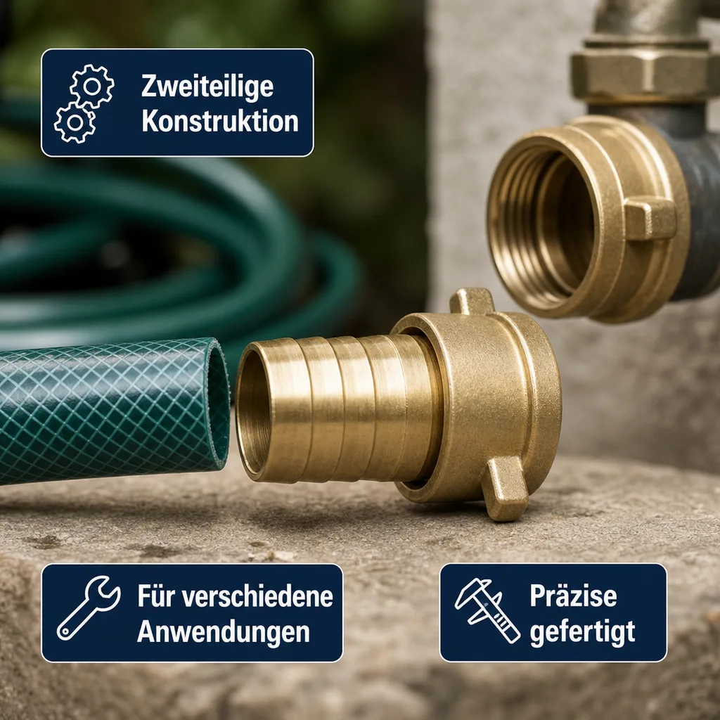 2/3 Schlauchverschraubung Messing 2" IG - 50 mm