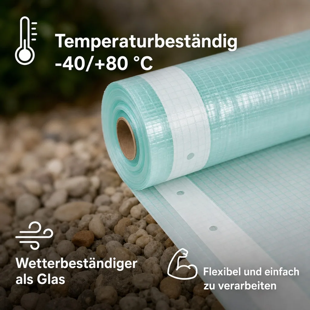 Gitterfolie Nagelrand, Gewächshausfolie, 2x7 Meter
