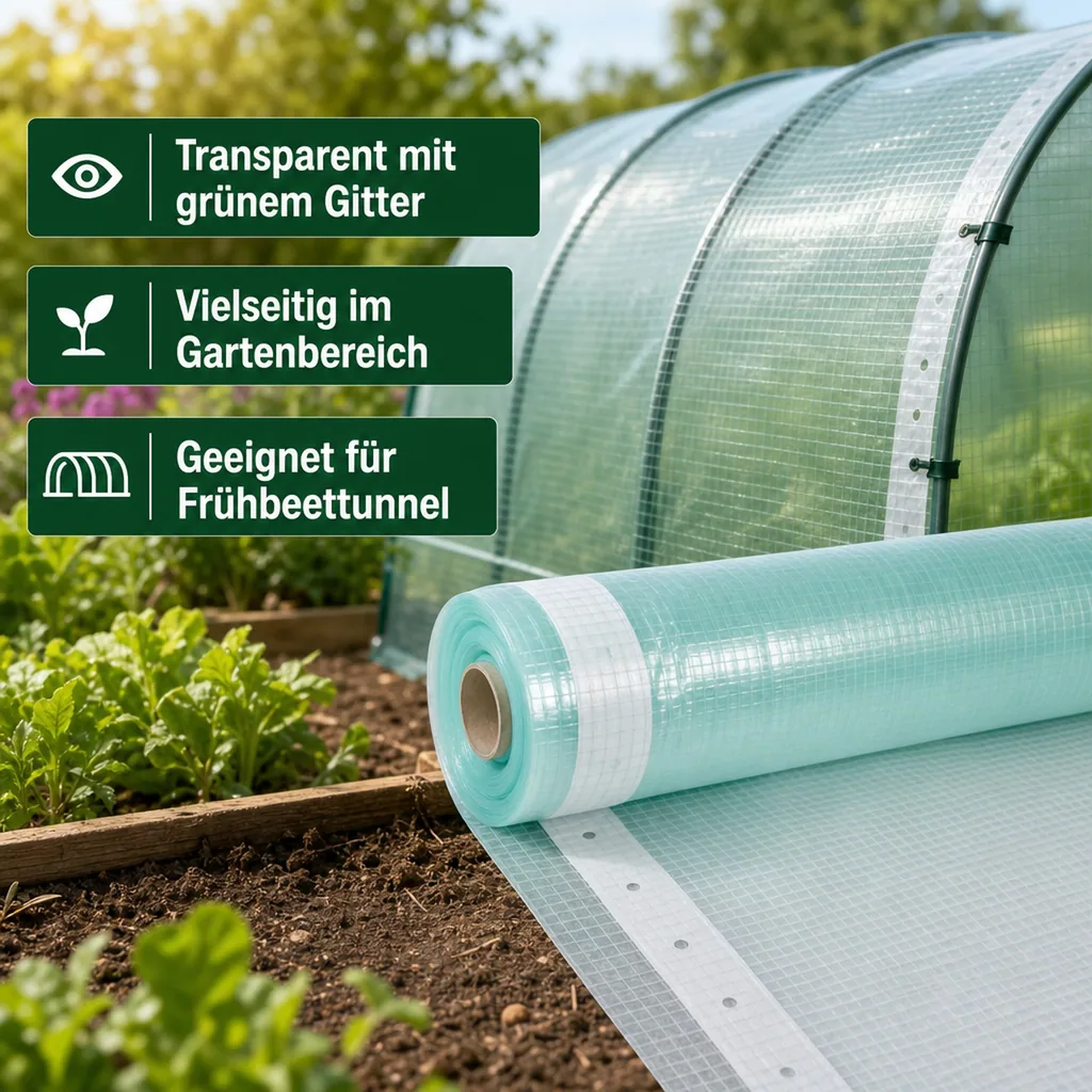 Gitterfolie, Gewächshausfolie, 2 Breite x 22 Meter