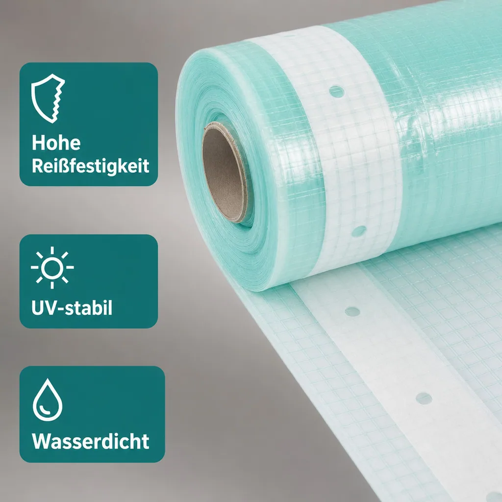 Gitterfolie, Gewächshausfolie, Nagelrand, 2 Breite x 20 Meter, UV-stabil