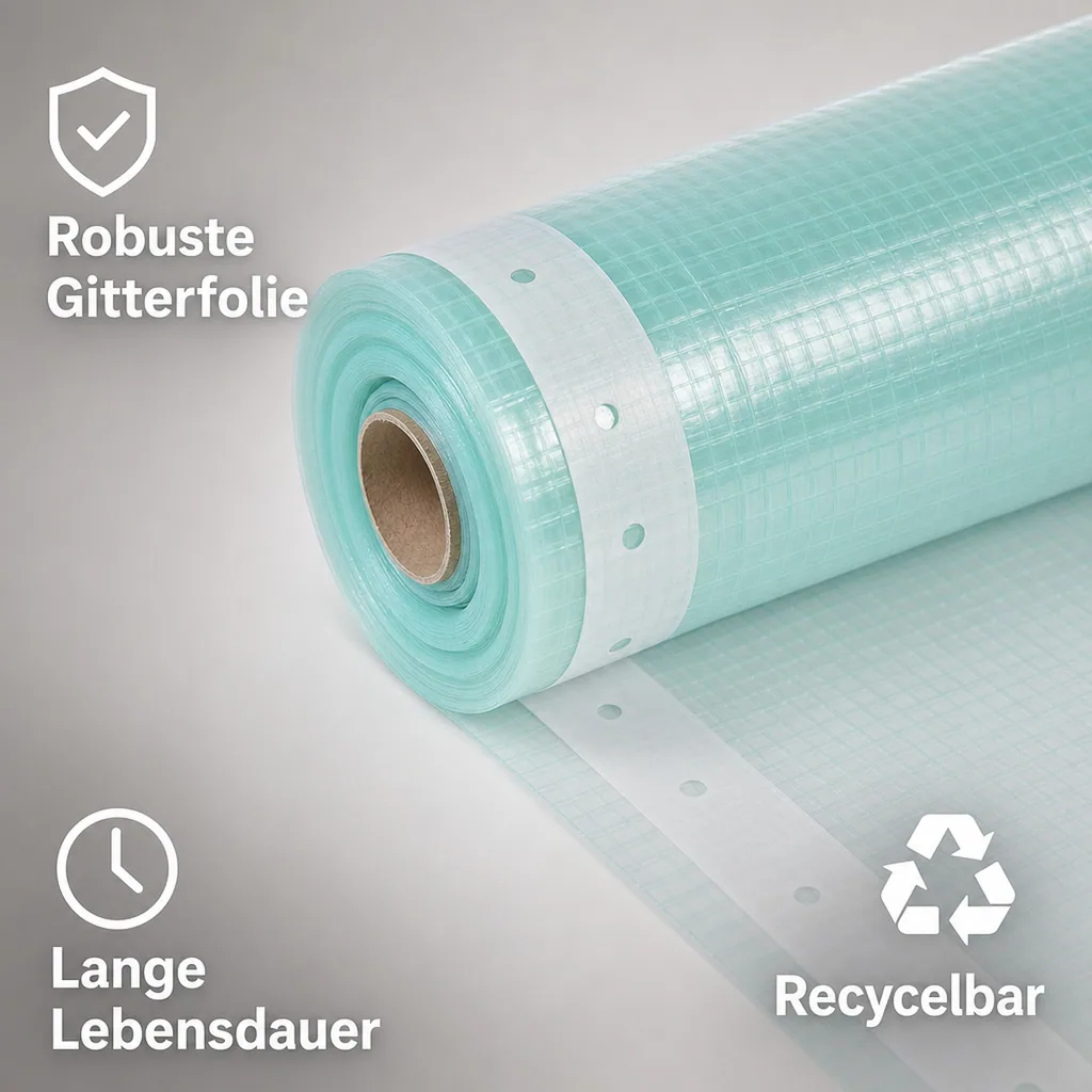 Gitterfolie, Gewächshausfolie, Baufolie, Abdeckfolie, Gartenfolie