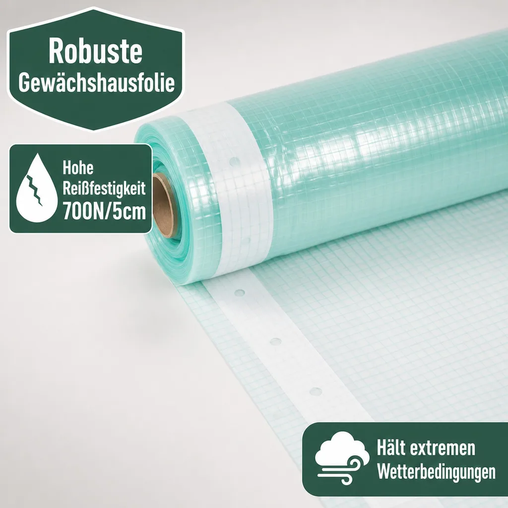 Gitterfolie 2m x 40m, mit Nagelrand, UV-stabil