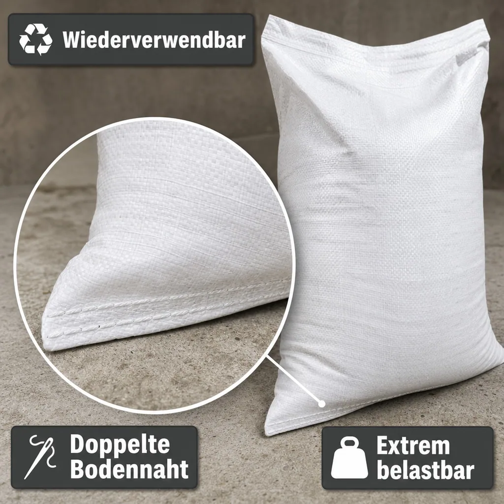 Gewebesack, PP Sack 90x140cm, Schuttsack, Schwerlastsack, 230L