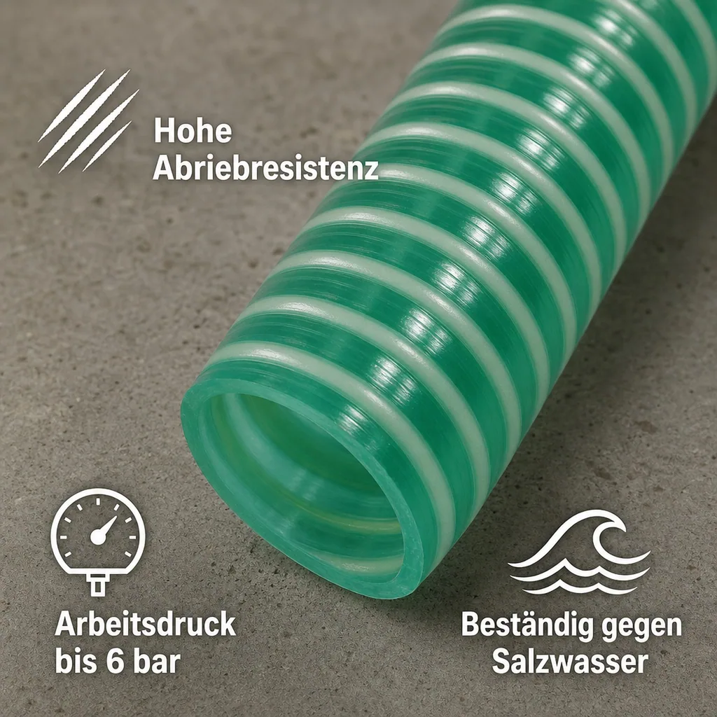 Druckschlauch 25mm, Saug Druckschlauch, 20 Meter, Pool Teich, UV-beständig