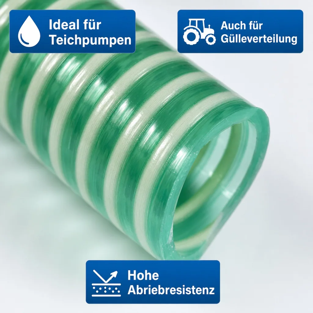 Druckschlauch 25mm, Saug Druckschlauch, 2 Meter, Poolschlauch, Teichschlauch