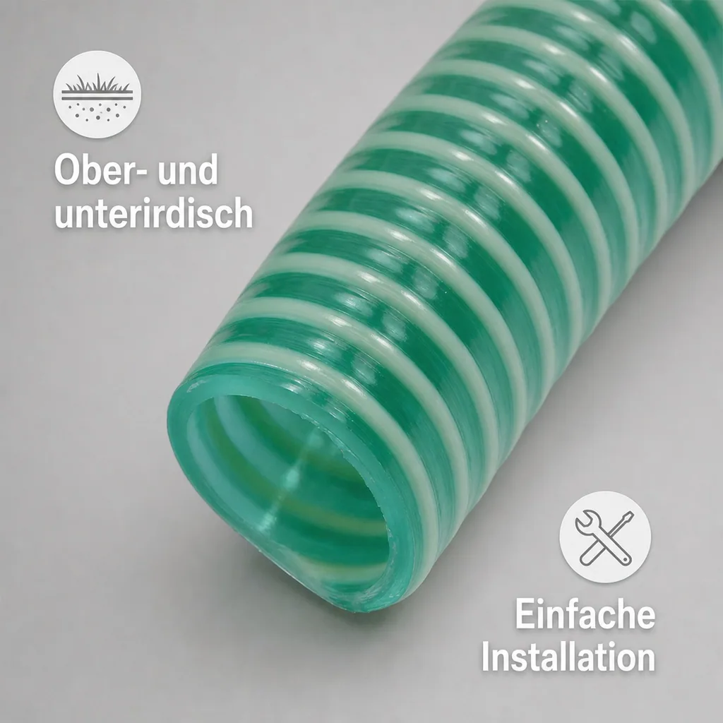 Druckschlauch 25mm, Saug Druckschlauch, 8 Meter, flexibel, Pool, Teich