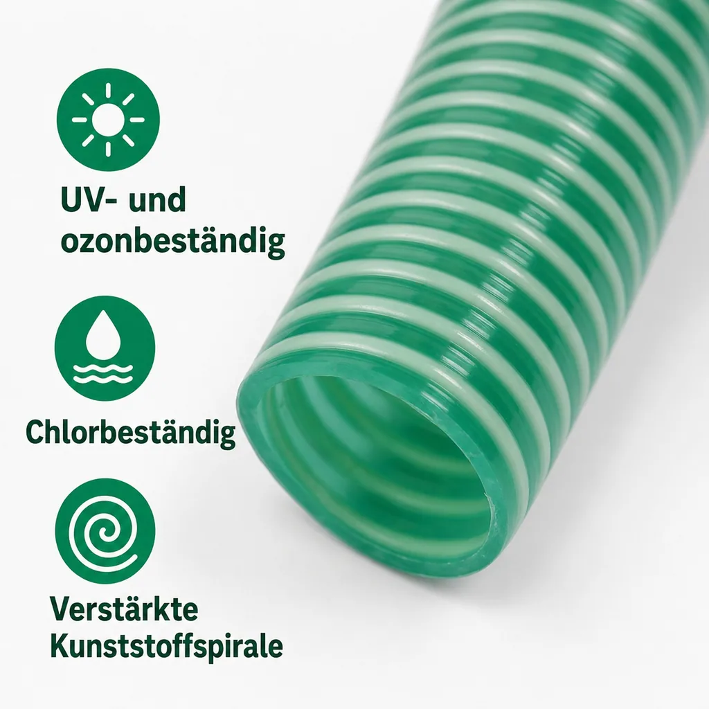 Druckschlauch 25mm, Saug Druckschlauch, 8 Meter, flexibel, Pool, Teich