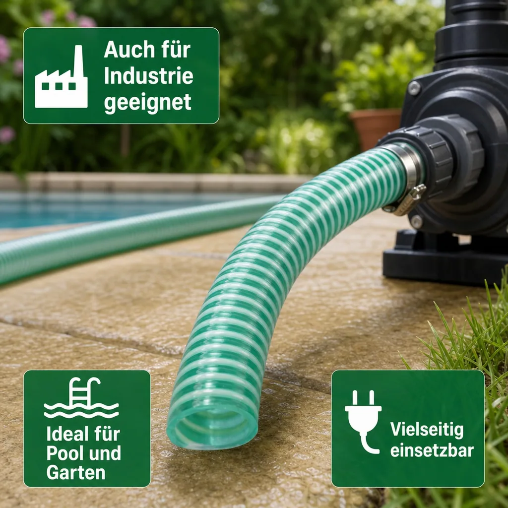 Druckschlauch 25mm, Saug Druckschlauch, Poolschlauch 25mm, 4 Meter
