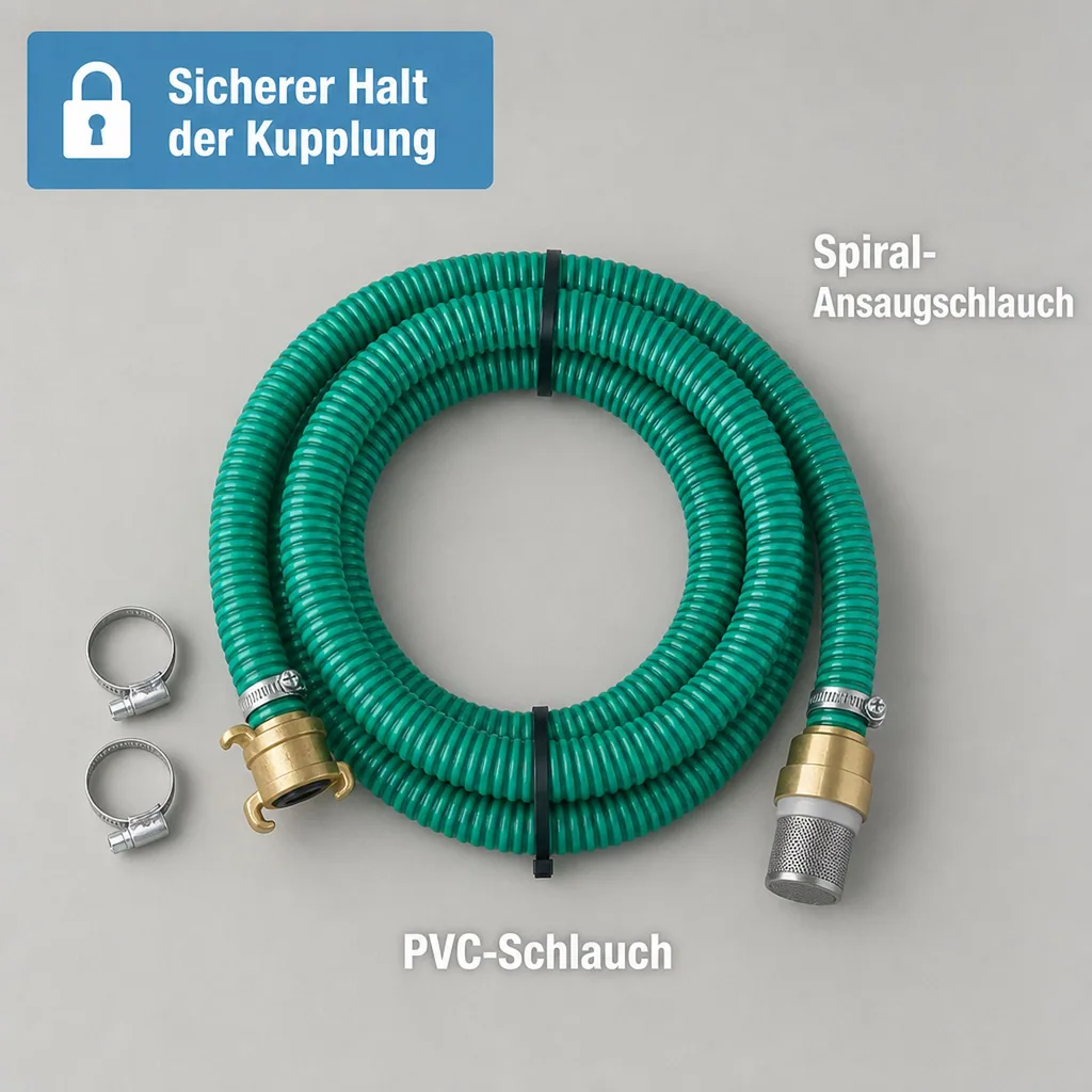 1" PVC Saugschlauchgarnitur 4 Meter