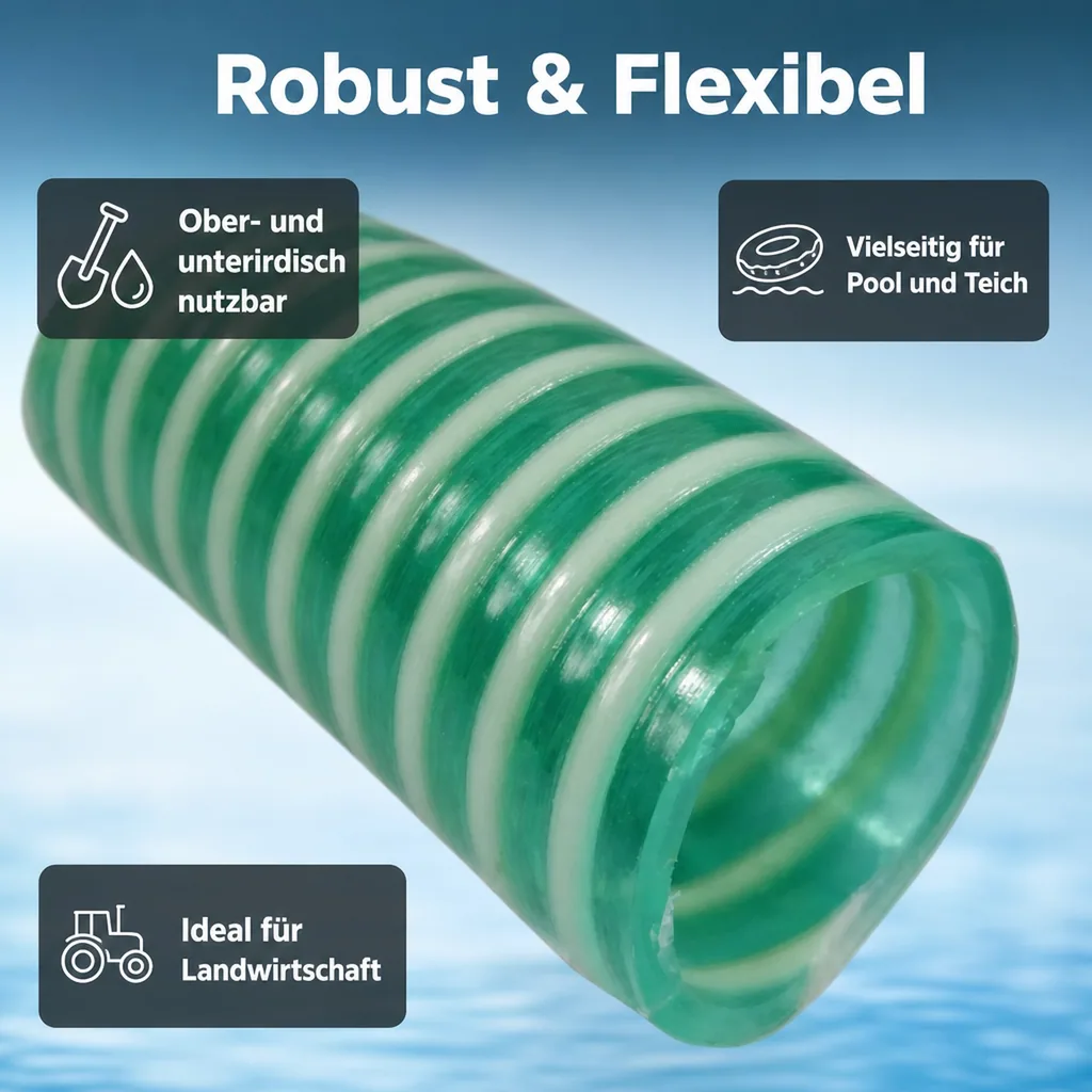 Saug Druckschlauch 25mm, 20m, Poolschlauch, Teich, Landwirtschaft