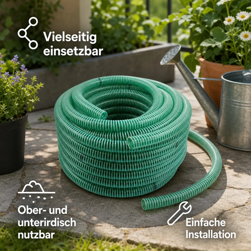 Druckschlauch 25mm, Saug Druckschlauch, Pool, Teich, 7m