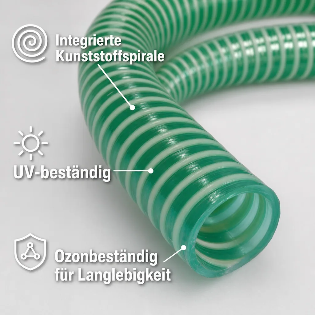 Saugdruckschlauch 25mm, flexibel, 5m - Poolschlauch, Teichschlauch
