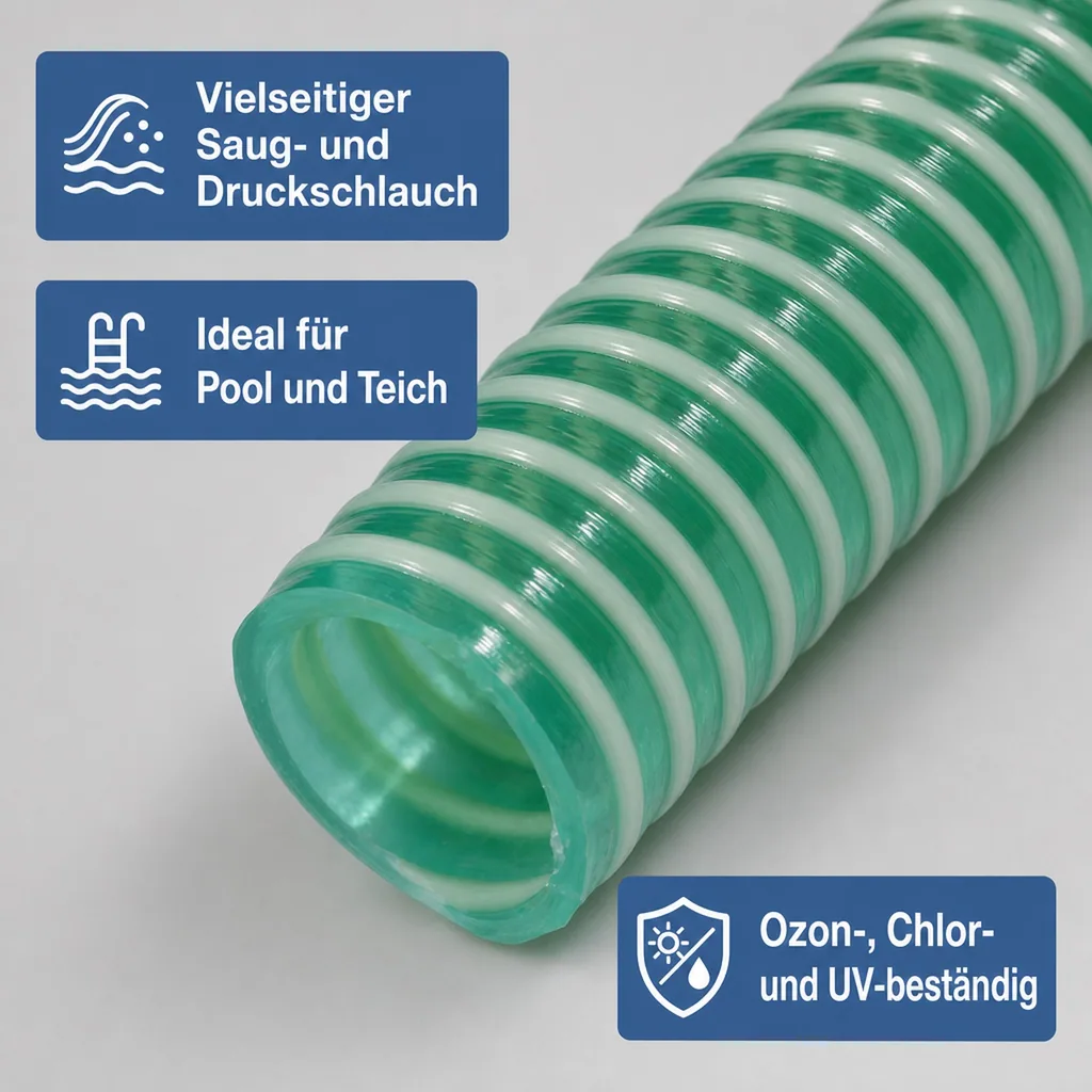 Druckschlauch 25mm, Saug Druckschlauch, 3m, Pool, Teich