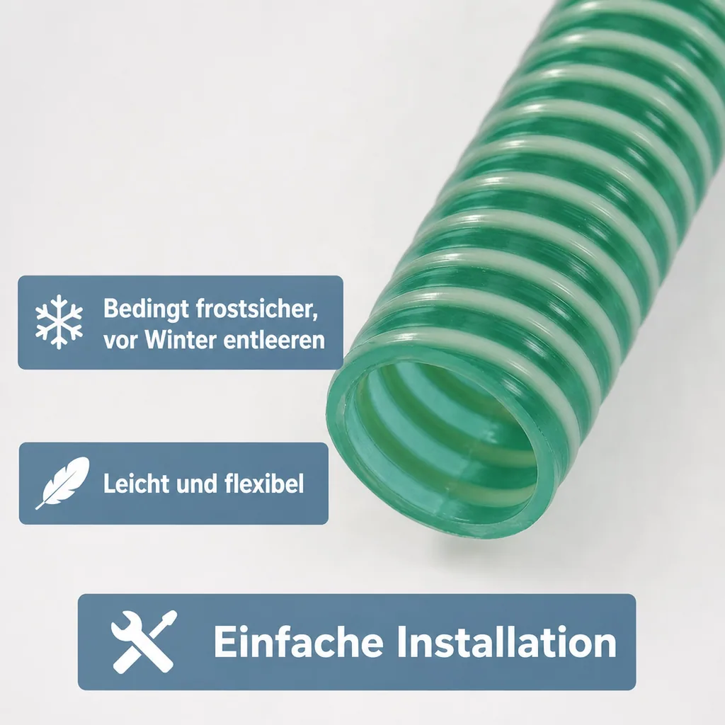 Druckschlauch 25mm, Saug Druckschlauch, 3m, Pool, Teich