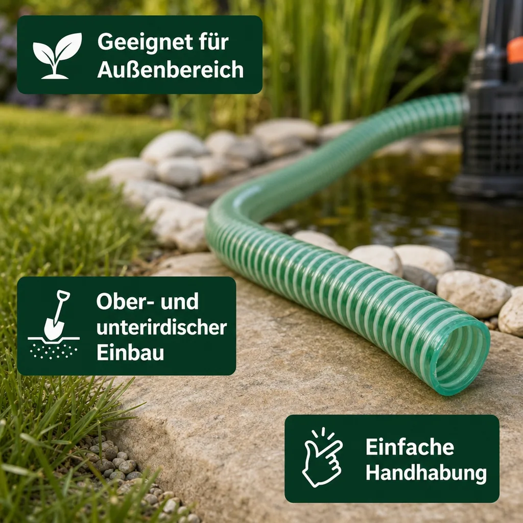 Druckschlauch 25mm, Saug Druckschlauch, 3m, Pool, Teich