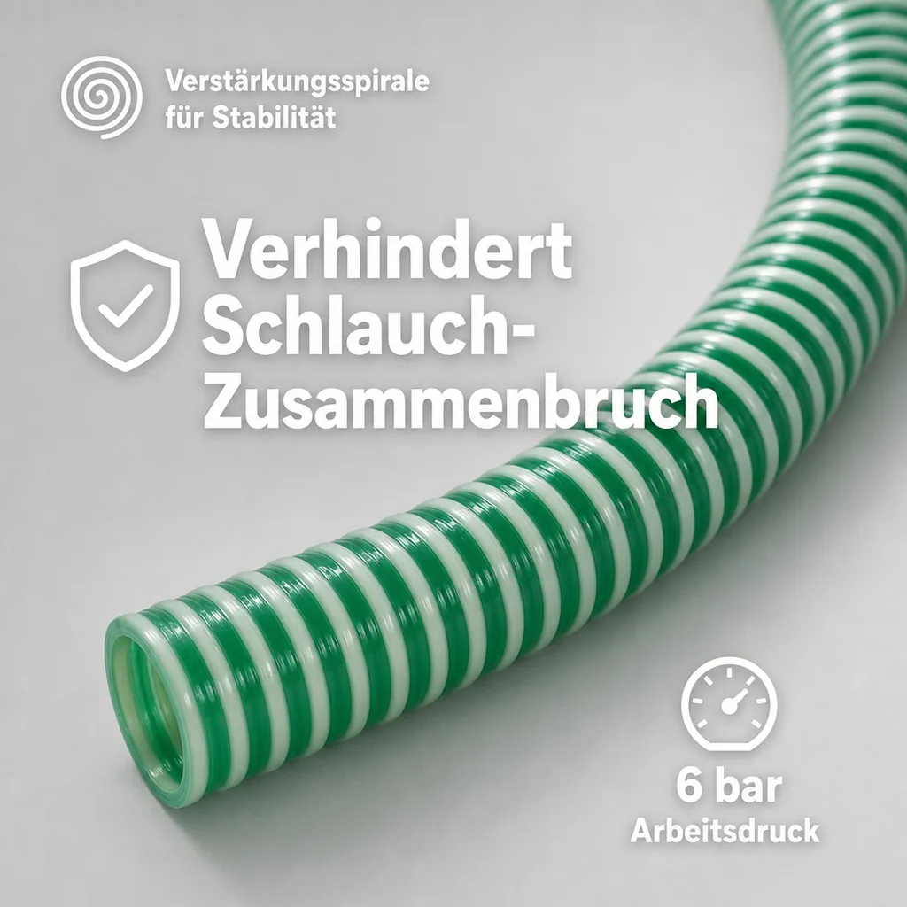 Druckschlauch 25mm, Saug- und Druckschlauch 8m, Pool, Teich, Industrie
