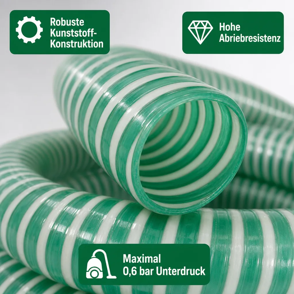 Druckschlauch 25mm, Saug- und Druckschlauch 8m, Pool, Teich, Industrie