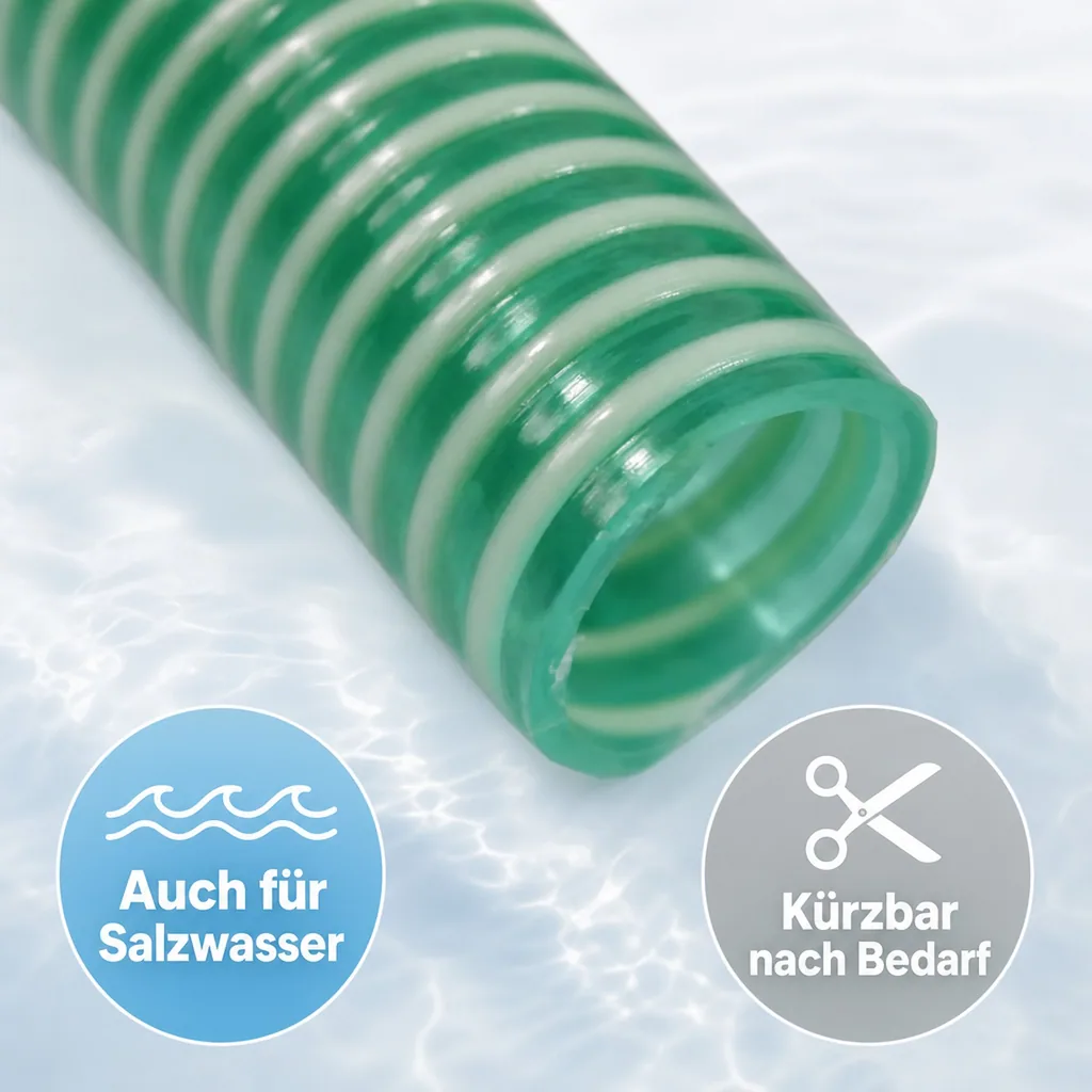 Druckschlauch 25mm, Saug Druckschlauch, 9m, flexibel, Pool, Teich, Bewässerung