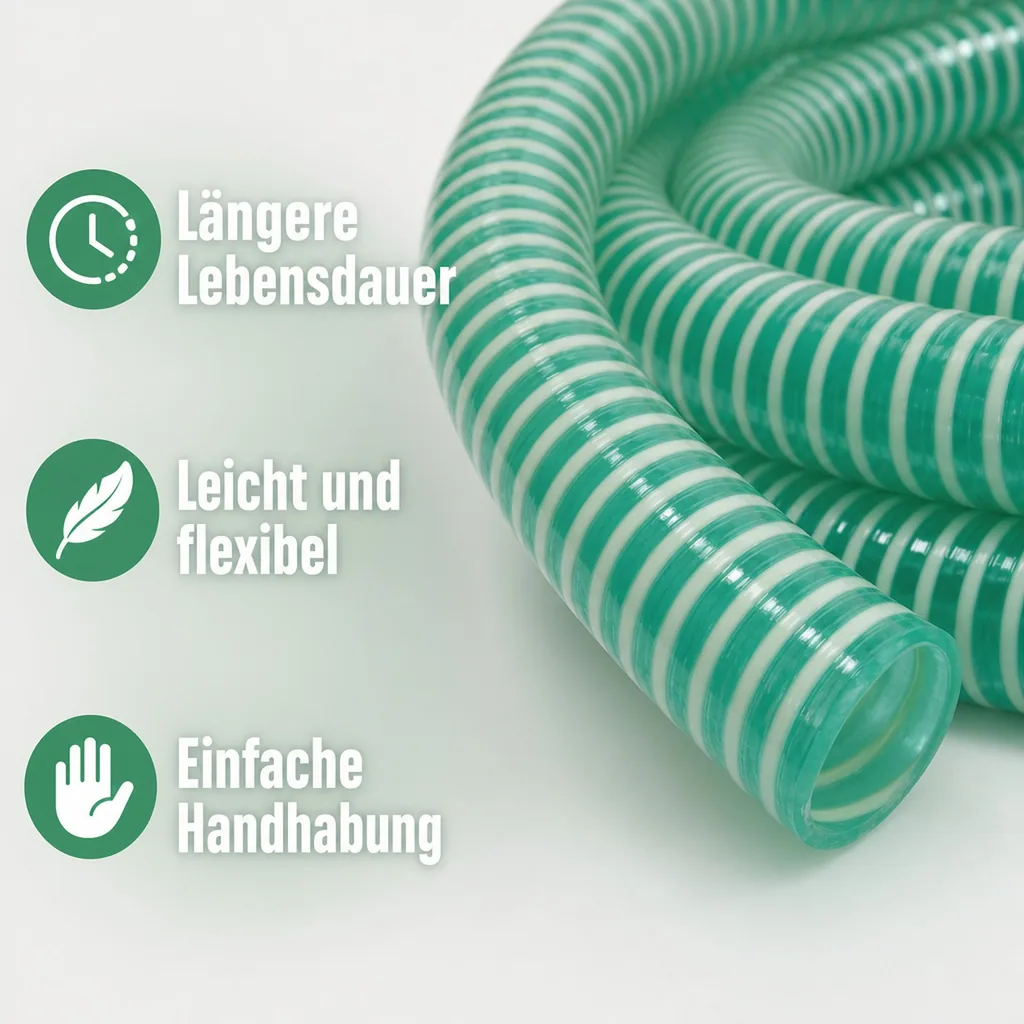 Druckschlauch 25mm, Saug Druckschlauch, 9m, flexibel, Pool, Teich, Bewässerung