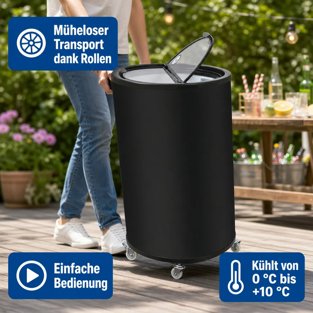 Party Cooler, Kühltonne, schwarz