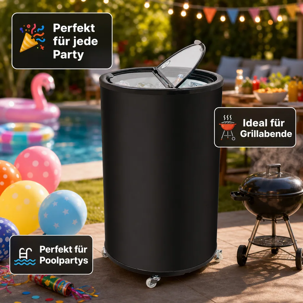 Party Cooler, Kühltonne, schwarz