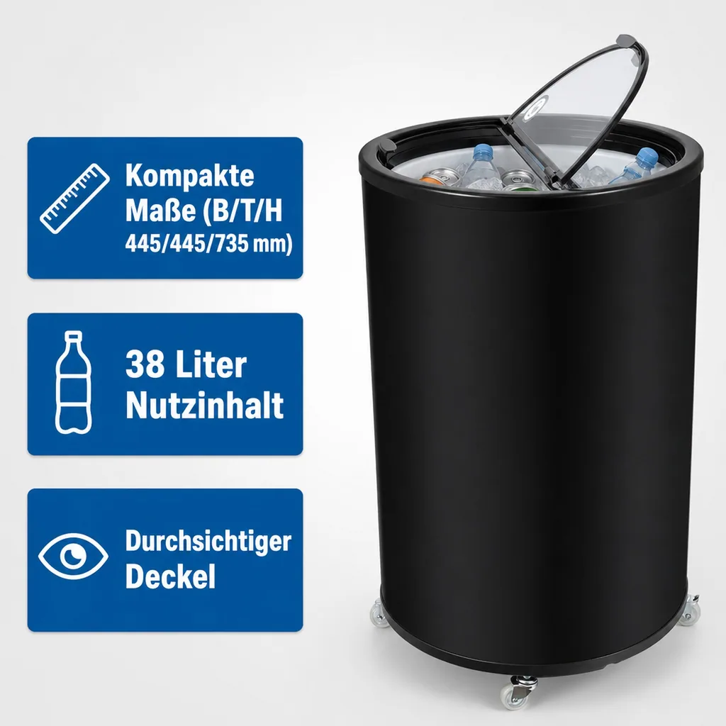 Party Cooler, Kühltonne, schwarz
