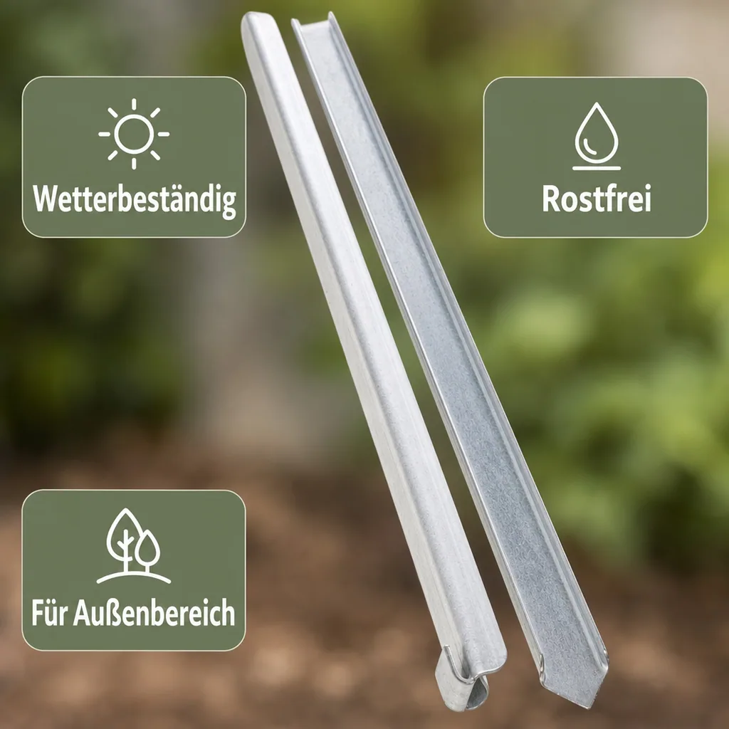 10 Set Erdanker für Rasenkante schmale 40 x 2,6 x 0,2 cm