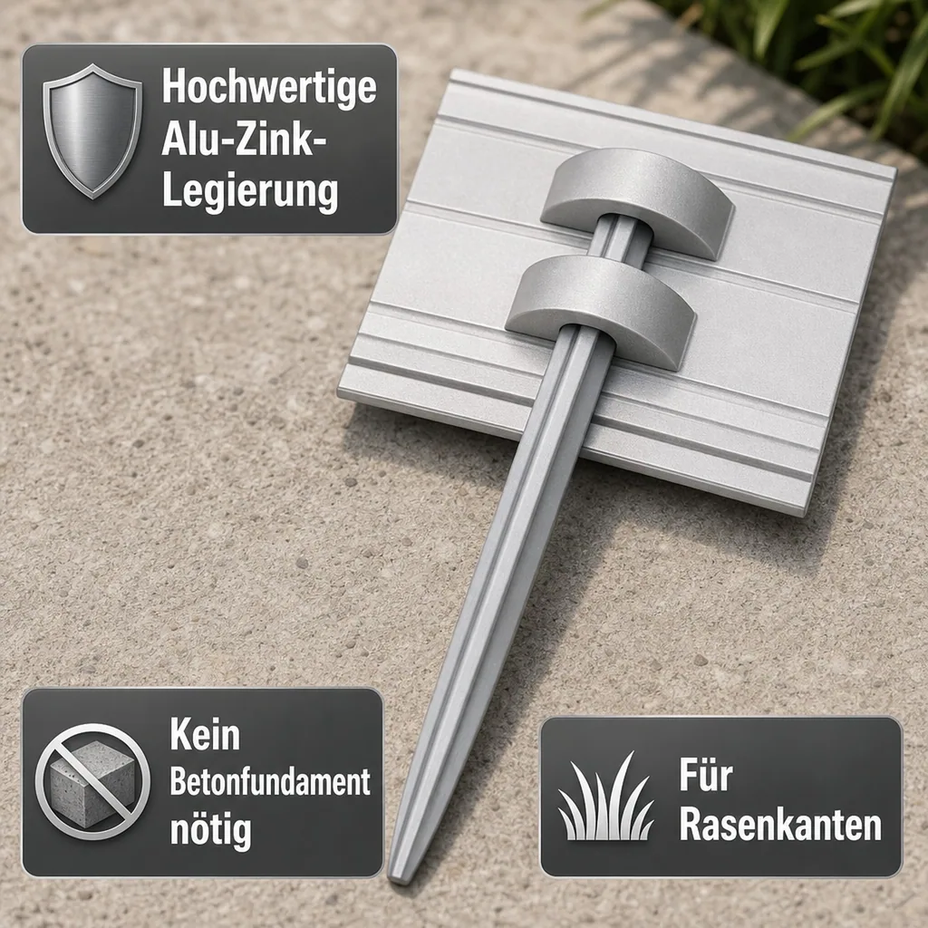 10er Set Erdanker Set für Green Universe Rasenkante 14cm Höhe | Bodenanker | Erdnägel