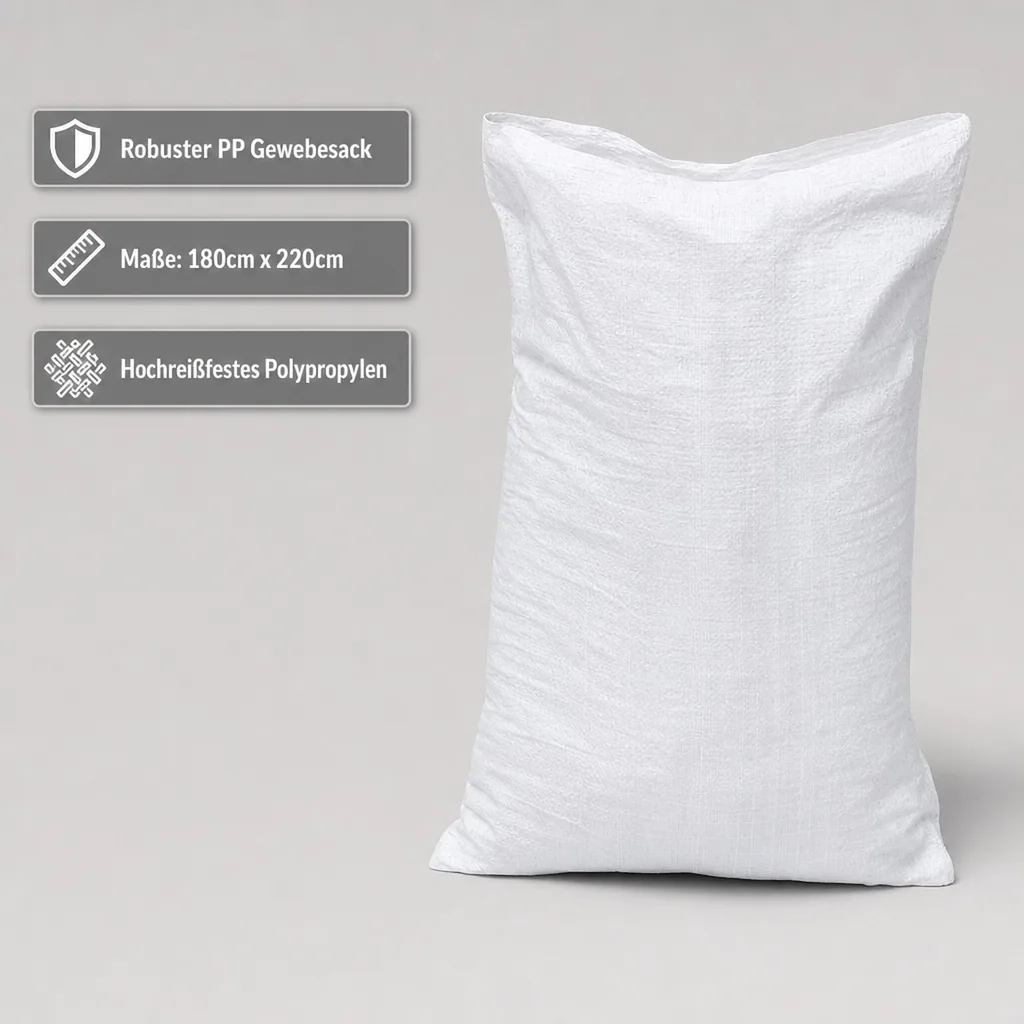 Gewebesack, PP Sack 180x220cm, Schuttsack, Gartensack, 1150 Liter
