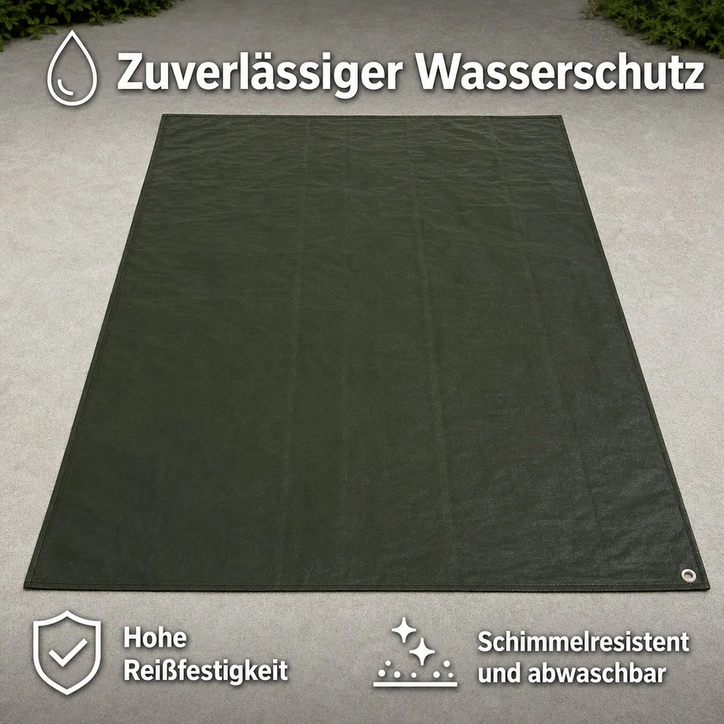 Abdeckplane 4x8m grün, 210g/m², wasserdicht und UV-stabil (32m²)