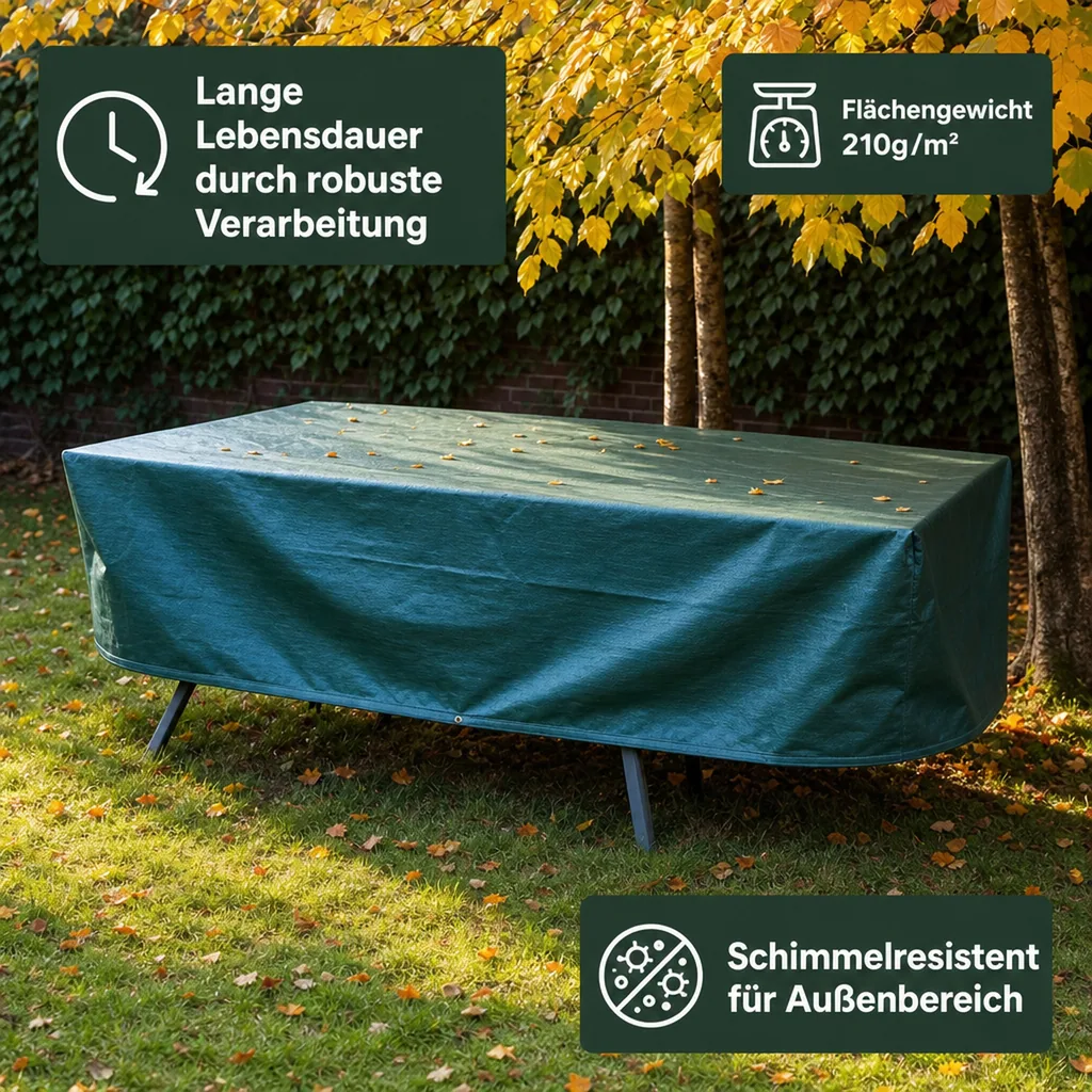 Abdeckplane 10x12m, grün, wasserdicht, 210g/m²