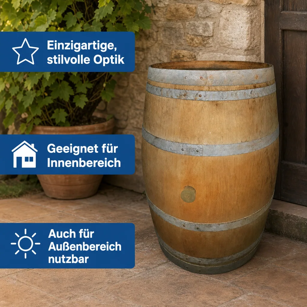 Handgefertigter Weinschrank aus Barriquefass: Exklusive Weinlagerung für 12 Flaschen