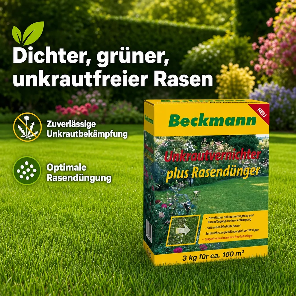 Rasendünger mit Unkrautvernichter 12kg, Langzeitwirkung für 600m², Granulat