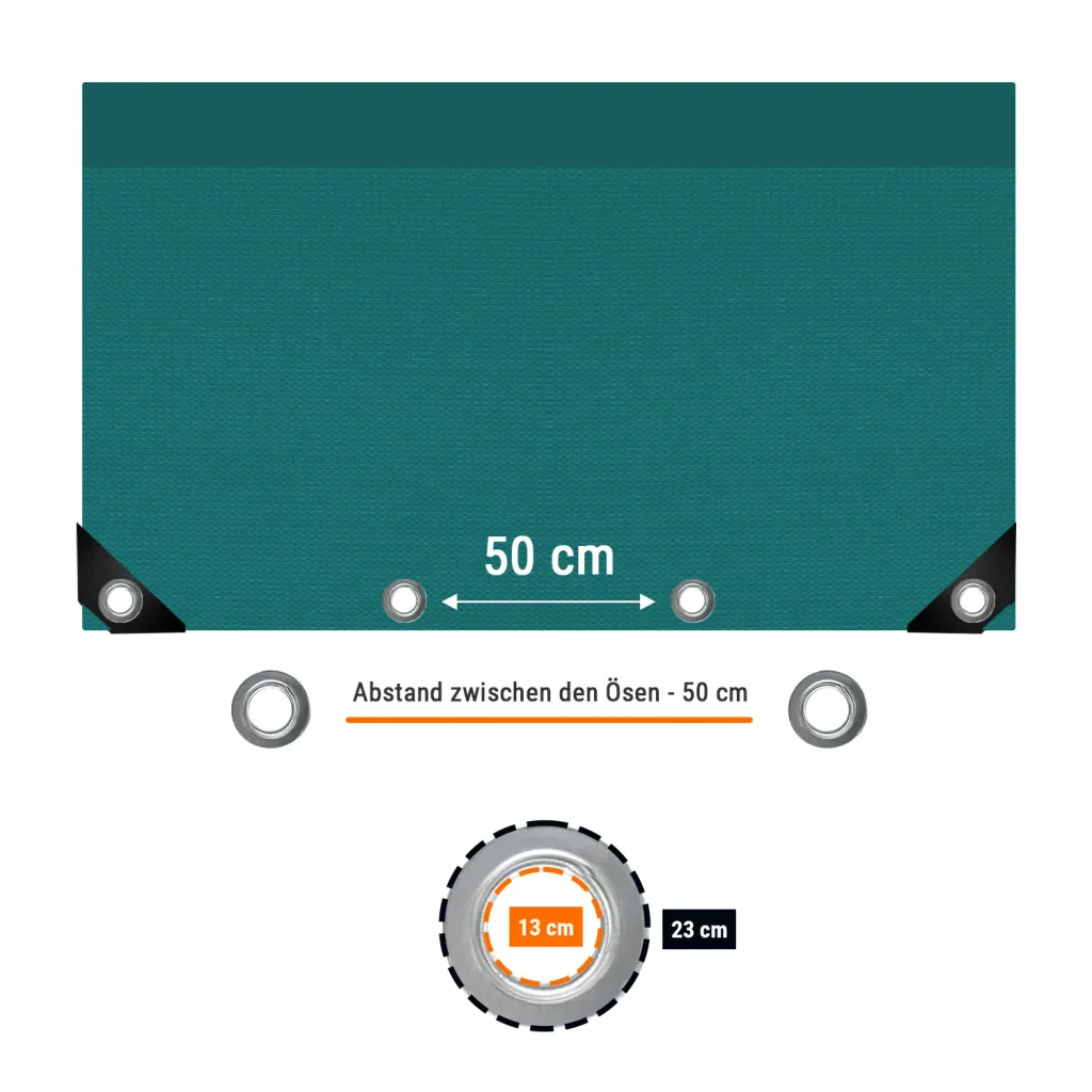 Abdeckplane grün, 650 g/m² PVC, 6 x 10m (60m²), wasserdicht, Gewebeplane