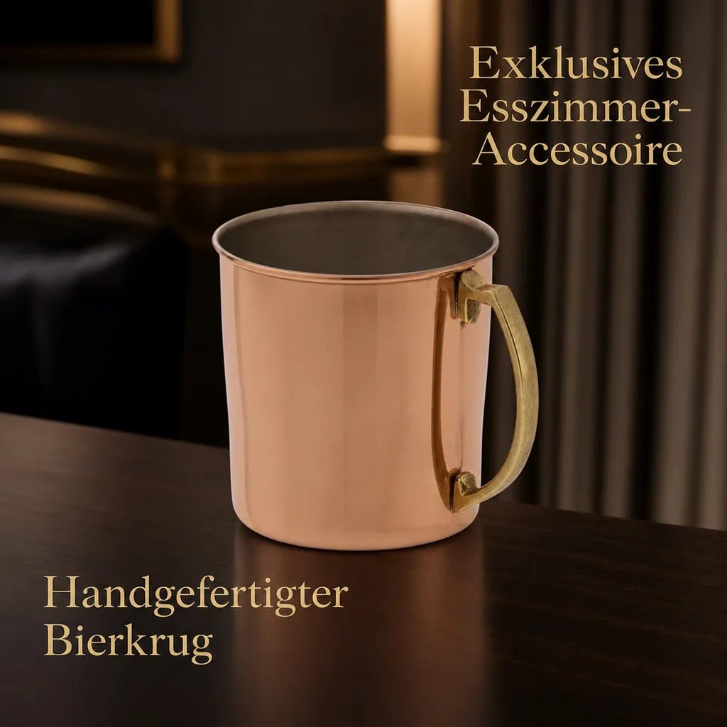 Bierkrug, Bierseidel - 1 L, Kupfer-Zinn, Handgefertigt