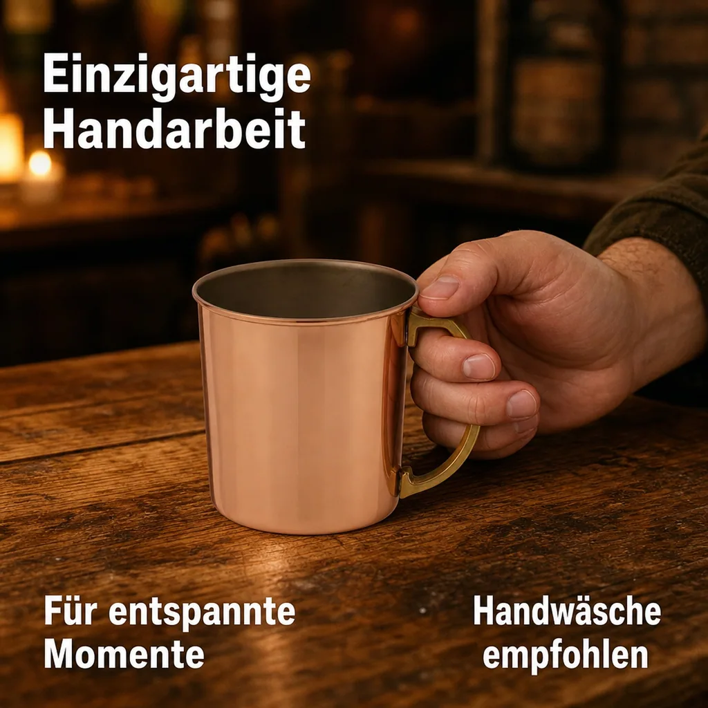 Bierkrug, Bierseidel - 1 L, Kupfer-Zinn, Handgefertigt