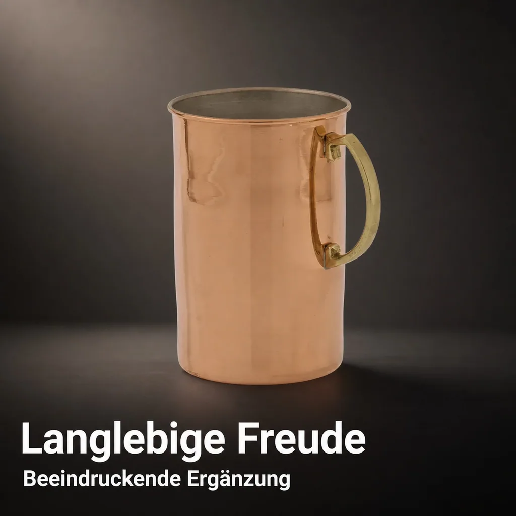 Bierkrug, Bierseidel - 1,5 L, Kupfer-Zinn, Handgefertigt