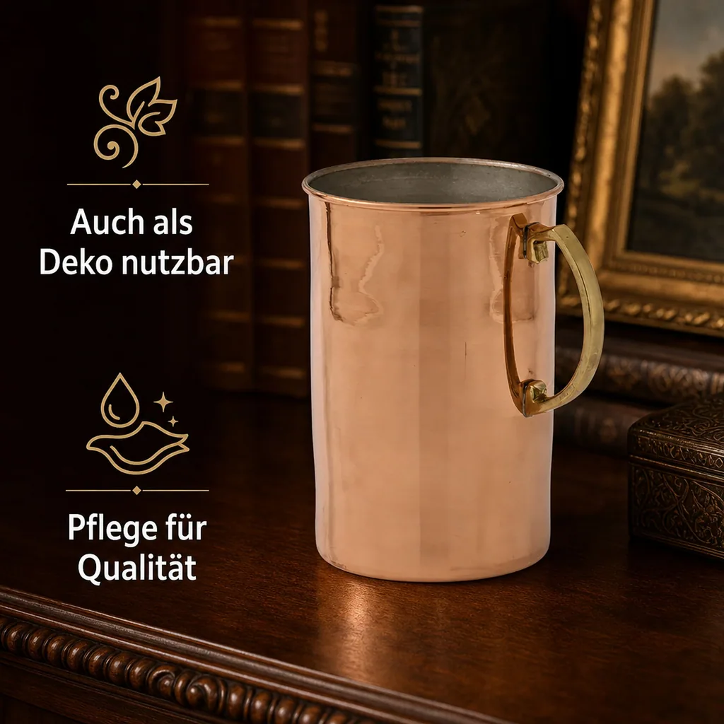 Bierkrug, Bierseidel - 1,5 L, Kupfer-Zinn, Handgefertigt