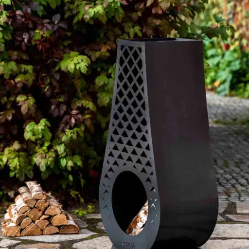 Gartenkamin, Terrassenofen, Feuerstelle Garten, Naturstahl, 20kg