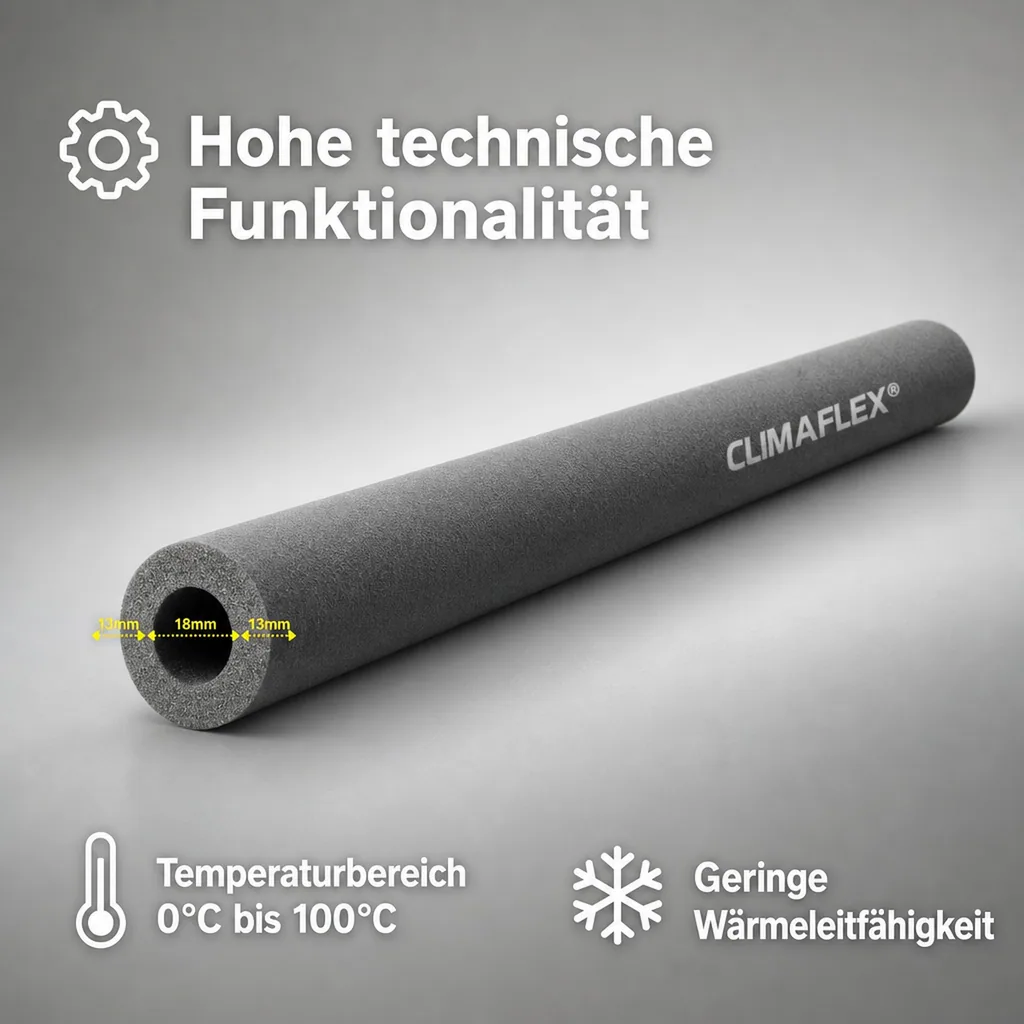 CLIMAFLEX® 2m Isolierschlauch Ø 18 mm x 13 mm Dämmung 50% GEG