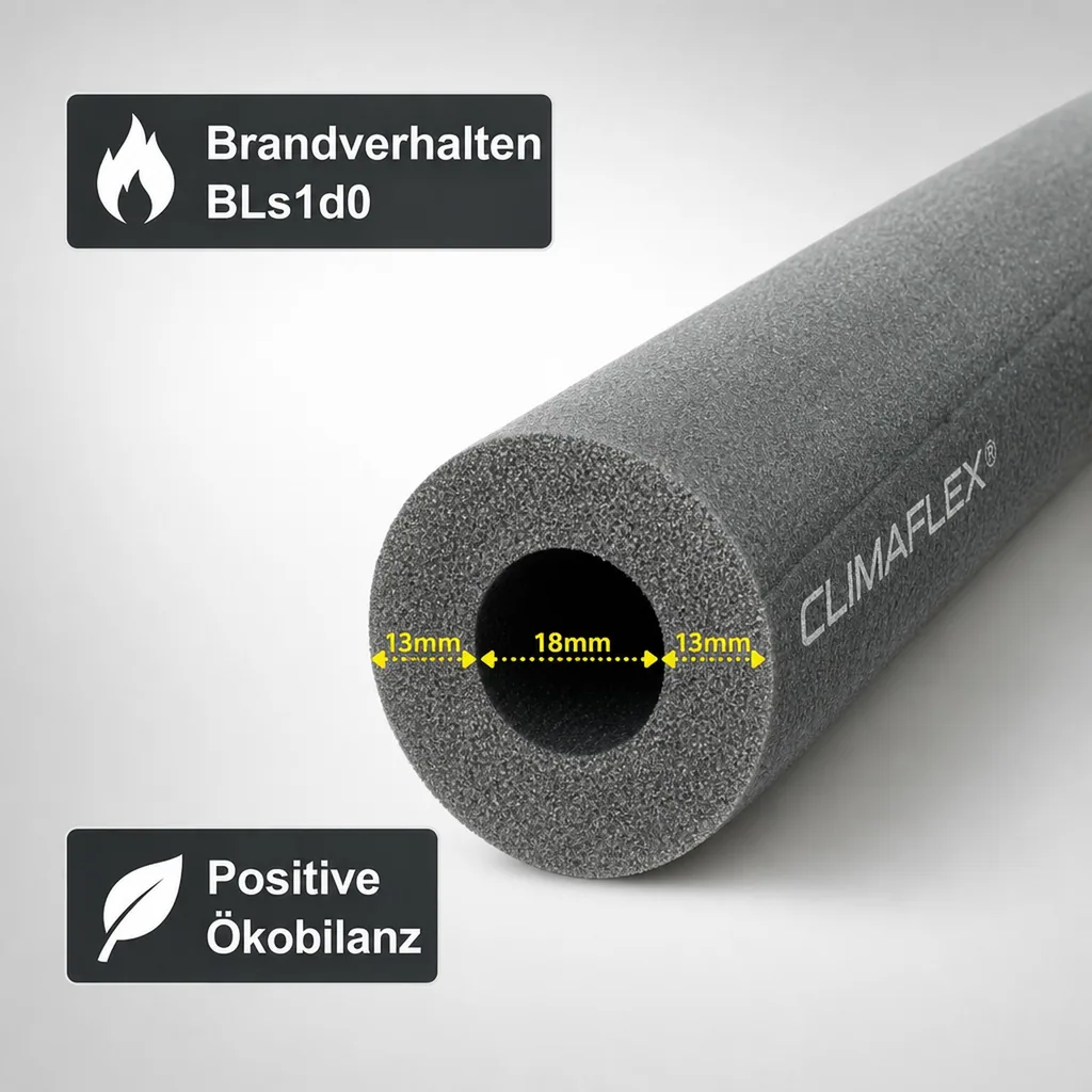 CLIMAFLEX® 2m Isolierschlauch Ø 18 mm x 13 mm Dämmung 50% GEG