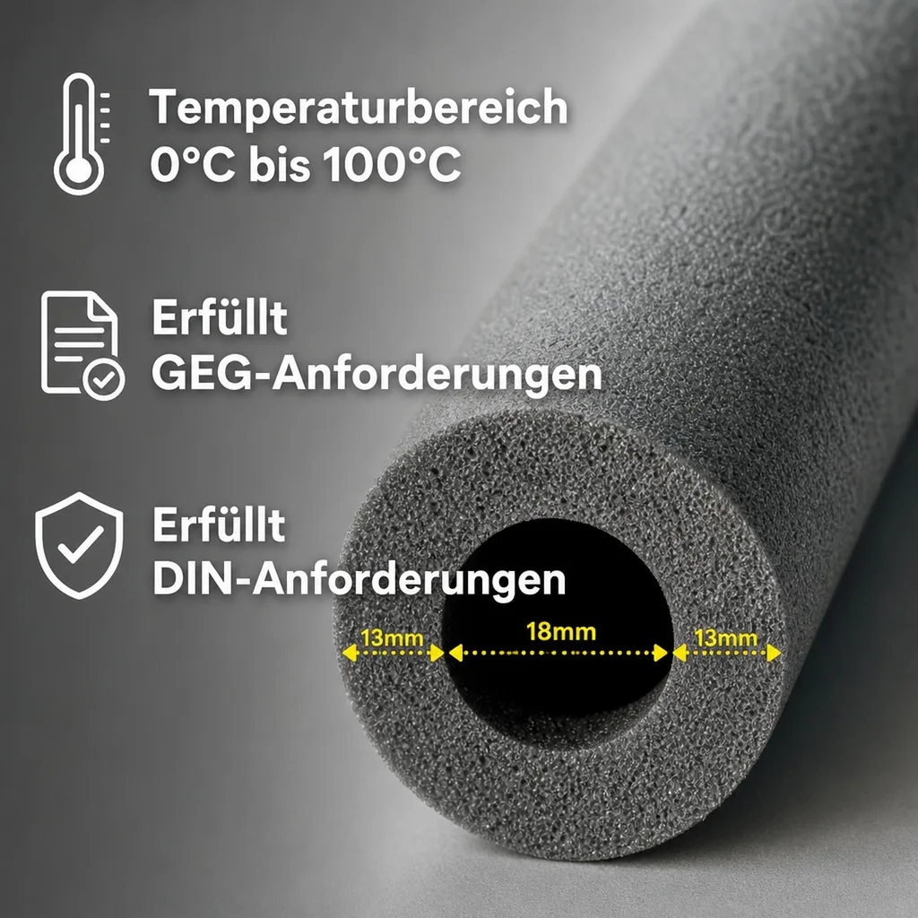 CLIMAFLEX® 2m Isolierschlauch Ø 18 mm x 13 mm Dämmung 50% GEG