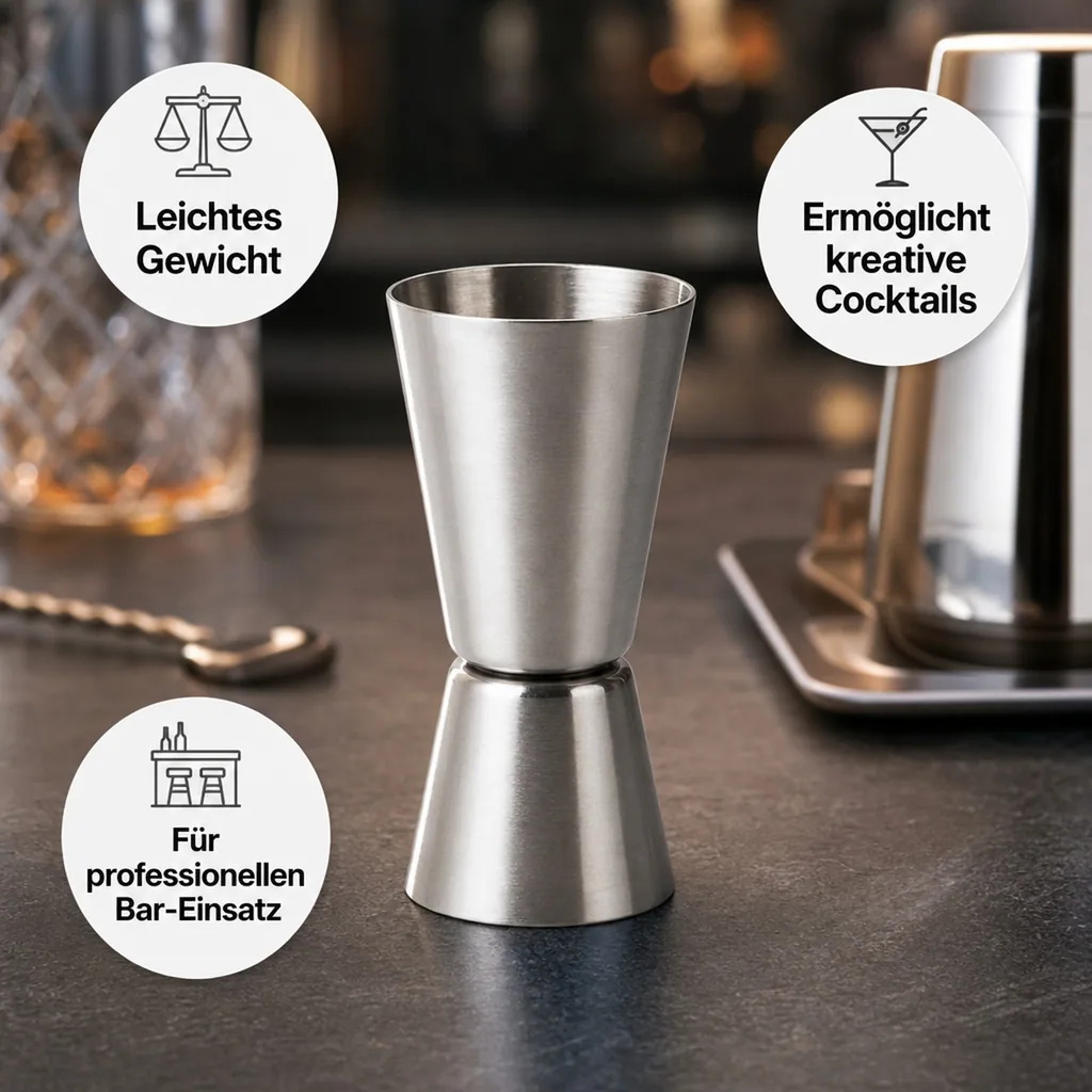Jigger, Cocktail Messbecher - Edelstahl 30/50 ml