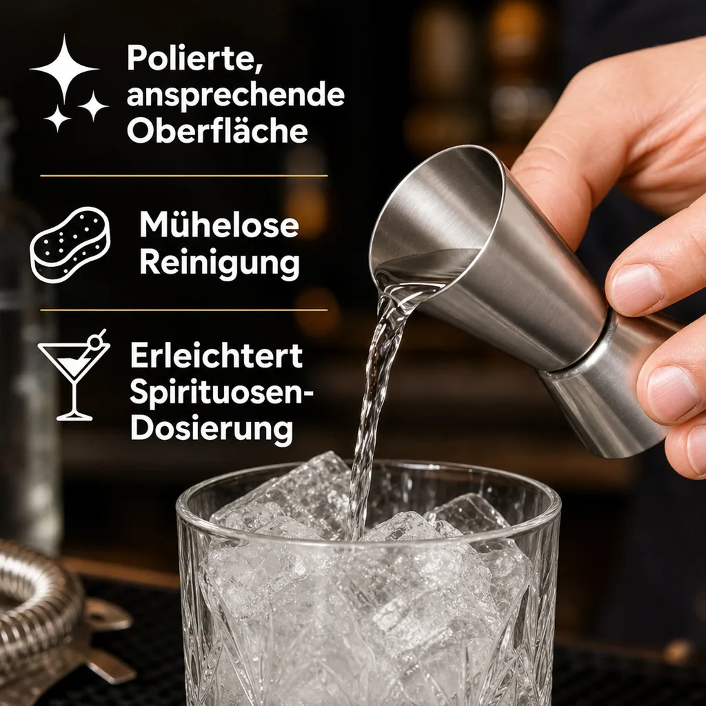 Jigger, Cocktail Messbecher - Edelstahl 30/50 ml