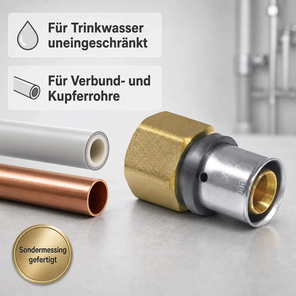 Pressfitting Kupplung 26 x 3 - 3/4" IG